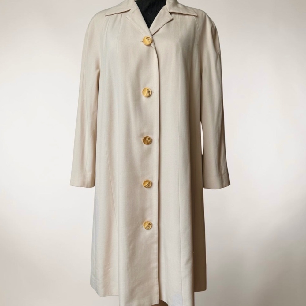 Vintage Gallant New York Silk Opera Coat Minimalist Long Duster 12